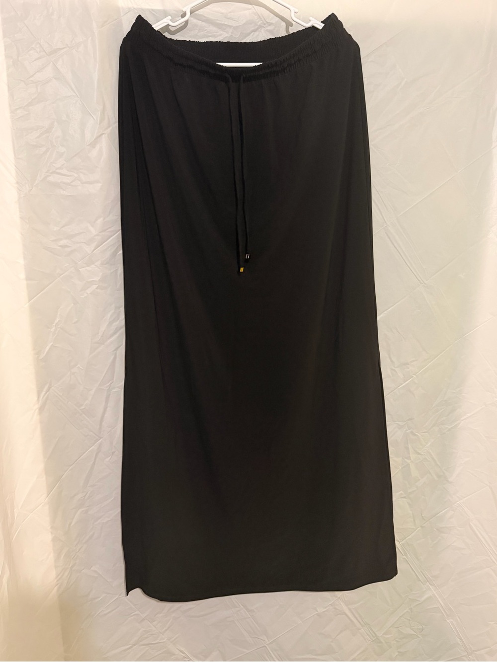White House Black Market Black Pull-On Maxi Skirt with Drawstring